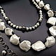 Necklace black and white three-row ' Snow'. Necklace. Jewelry just for You (G-Korchagina). My Livemaster. Фото №5