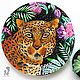 Декоративная тарелка "Леопард в тропическом лесу", Тарелки декоративные, Краснодар,  Фото №1