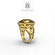 Золотое кольцо с цитринами и коричневыми бриллиантами. Кольца. SCARABEY jewelry. Интернет-магазин Ярмарка Мастеров.  Фото №2