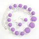 Lilac Beads Set Earrings Rhinestone, Jewelry Sets, Moscow,  Фото №1