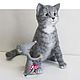 Grey tabby cat Ken. Felting toys out of wool. Felted Toy. Natalya Gorshkova Cute toys felting. Online shopping on My Livemaster.  Фото №2
