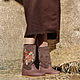 shoes: ROSA brown / Winter boots with embroidery on fur, Ankle boot, Rimini,  Фото №1