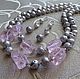Necklace, earrings 'Pink Ice' (quartz, Druze, accessories LUX). Necklace. Pani Kratova (panikratova). My Livemaster. Фото №6