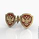 Order Gold cufflinks 'Russian coat of arms' with 585 gold enamel. Jewelry Laboratory Alter Ego. Livemaster. . Cuff Links Фото №3