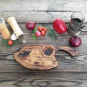 Посуда handmade. Livemaster - original item Board for filing a steak and grill Cleaver from solid oak with a kiln. Handmade.