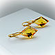 Earrings with citrine in 24K gold, Earrings, Moscow,  Фото №1
