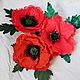  мак из шифона. Брошь-булавка. Flower art. Ярмарка Мастеров.  Фото №4