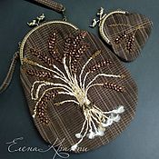 Сумки и аксессуары handmade. Livemaster - original item Brown handbag with embroidery on the clasp. coin box.. Handmade.