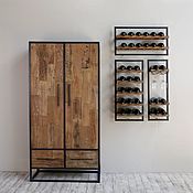 Для дома и интерьера handmade. Livemaster - original item Shelves: Shelf for wine and glasses in the loft style. Handmade.