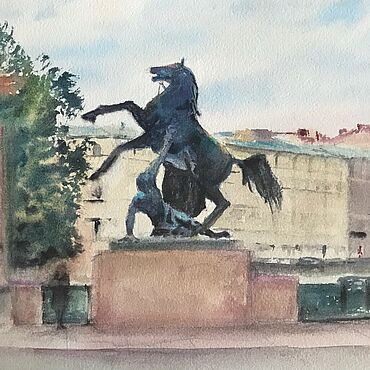 Картины и панно ручной работы. Ярмарка Мастеров - ручная работа Аничков мост , Санкт-Петербург. Handmade.