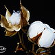 A branch of cotton from polymer clay, handmade cotton, author's work, cold China
