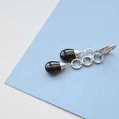 Украшения handmade. Livemaster - original item Asymmetric earrings with black agate. Earrings with black stone. Handmade.