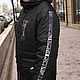 Order Men's hooded jacket, black long jacket, zippered jacket. Lara (EnigmaStyle). Livemaster. . Mens outerwear Фото №3