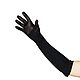Size 7.5.Demi-season long gloves made of natural black leather and tights. Vintage gloves. Butichok from N.. My Livemaster. Фото №5