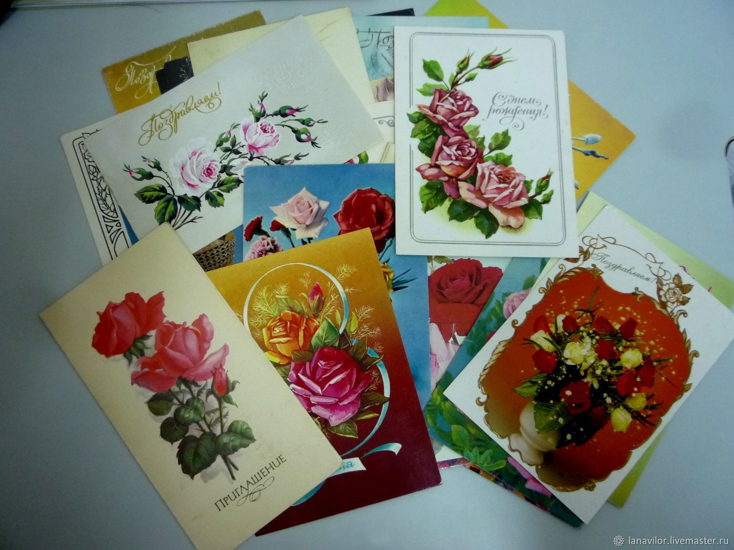 Винтажные открытки с цветами 1