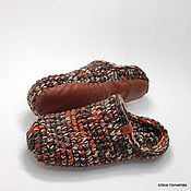 Обувь ручной работы handmade. Livemaster - original item Chuni Slippers, brown wool. Handmade.