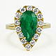 18K 4.48tcw Fine Quality Pear Emerald Cocktail Ring, Pear Emerald Diam, Rings, West Palm Beach,  Фото №1