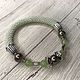 Bracelet braided: Elastic band bracelet 'Gentle mint', Braided bracelet, Novosibirsk,  Фото №1