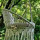 Подвесное кресло / кресло-гамак для дома и улицы. Кресла. Елена Волкова (macrame_nvkz). Ярмарка Мастеров.  Фото №5