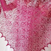 Аксессуары handmade. Livemaster - original item Shawls: Knitted openwork shawl made of kid mohair wine color. Handmade.