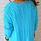  женский кардиган вязаный бирюзовый из хлопка. Кардиганы. AccessoriesWool мягко и комфортно. Интернет-магазин Ярмарка Мастеров.  Фото №2