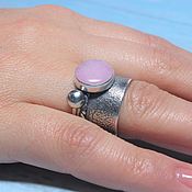 Украшения handmade. Livemaster - original item Bellamy Ring with rose quartz in 925 sterling silver RO0049. Handmade.