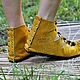 Мокасины из замши горчица. Мокасины. Каторина Рукодельница HandMadeButik. Ярмарка Мастеров.  Фото №4