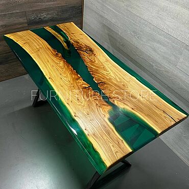 Для дома и интерьера ручной работы. Ярмарка Мастеров - ручная работа Столы: Стол из карагача и эпоксидной смолы. Handmade.