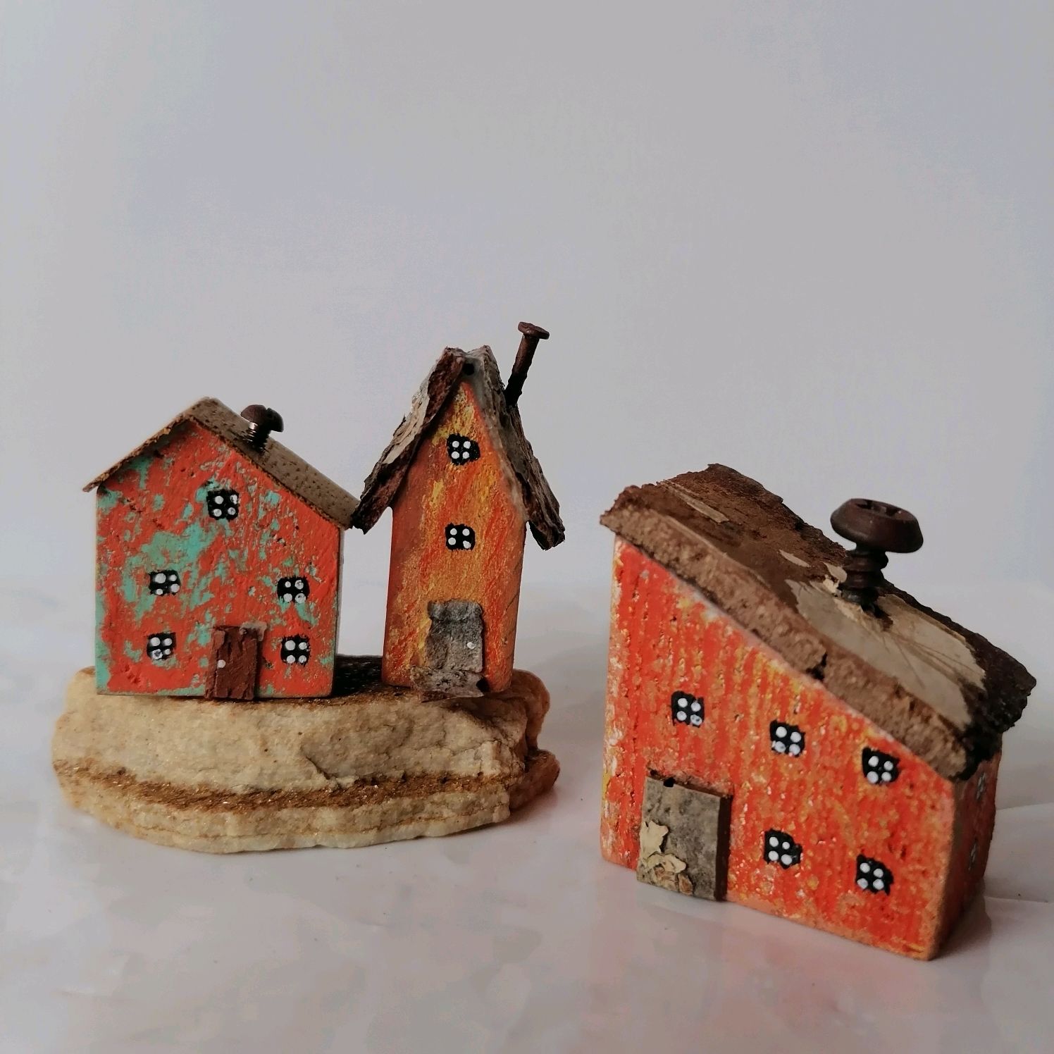 Miniature autumn houses, Christmas tree toys, driftwood, Interior elements, Schyolkovo,  Фото №1