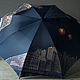 Расписной зонт Ночной Санкт-Петербург тёмно-синий. Зонты. Umbrella Fine Art зонты с росписью. Ярмарка Мастеров.  Фото №5