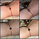 Amulet on red string with natural stone talisman of the good luck love, Amulet, ,  Фото №1