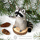 Крошка Енот - енотик - сухое валяние из шерсти (raccoon). Войлочная игрушка. Шерстяной Зоопарк Наталья Львова. Ярмарка Мастеров.  Фото №6