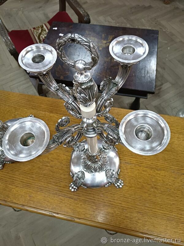 Бронзовые канделябры посеребрённые купить в интернет-магазине Ярмарка ...