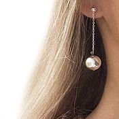Украшения handmade. Livemaster - original item Stud earrings with extra long balls, minimalism. Handmade.