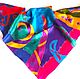 Shawl Geometry satin soul natural silk 100% silk 100% silk Shop Paradise Batik from Natalia Sorokina Scarf batik Handmade Batik scarf Female shawl Gift on March 8 gifts for women

