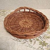 Для дома и интерьера handmade. Livemaster - original item Round woven willow vine tray. Handmade.