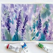 Картины и панно handmade. Livemaster - original item Painting with lavender flowers provence. Lavender fields abstraction. Handmade.