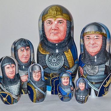Русский стиль ручной работы. Ярмарка Мастеров - ручная работа Матрёшка портретная  «Богатыри земли русской». Handmade.
