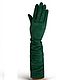 Size 7. Winter long gloves made of natural green velour, Vintage gloves, Nelidovo,  Фото №1