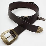 Аксессуары handmade. Livemaster - original item Brown leather belt. Handmade.