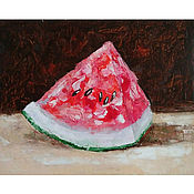Картины и панно handmade. Livemaster - original item Painting Watermelon still life with fruit oil palette knife. Handmade.