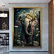 Картина с животным Стильная картина слон Слонёнок в джунглях картины, Картины, Санкт-Петербург,  Фото №1
