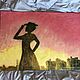 Painting Peter at dawn with a silhouette of a girl 'Between the ages' 70h50h1,8cm. Pictures. Larisa Shemyakina Chuvstvo pozitiva (chuvstvo-pozitiva). Ярмарка Мастеров.  Фото №5