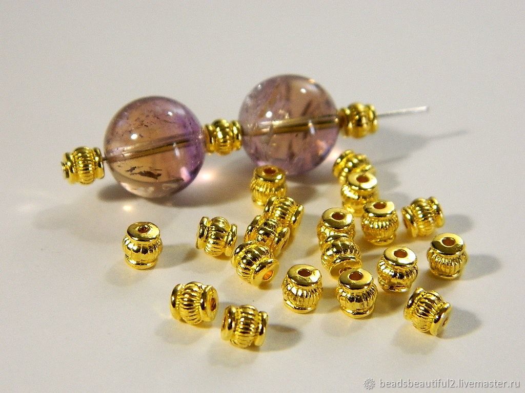 Separators for beads, gold, 5 x 5 x 5 mm. for PCs, Beads1, Saratov,  Фото №1