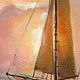 Sails in the sunset. Sea. Print from the author's work. Pictures. Valeria Akulova ART. My Livemaster. Фото №5