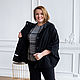 Parka made of thick viscose with a hood black Plus size. Wind Jackets. NATALINI. My Livemaster. Фото №6