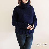 Одежда handmade. Livemaster - original item Women`s sweater knitted blue mohair. Handmade.