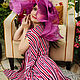 Summer hat made of straw with blue 'Raspberry'. Hats1. Novozhilova Hats. My Livemaster. Фото №6