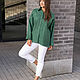Oversize Linen Shirt with Mandala embroidery green. Blouses. NATALINI. My Livemaster. Фото №4