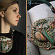 "Scotney Castle" колье медь, вышивка. Подвеска. Julia Chernopazova Art Jewelry. Интернет-магазин Ярмарка Мастеров.  Фото №2